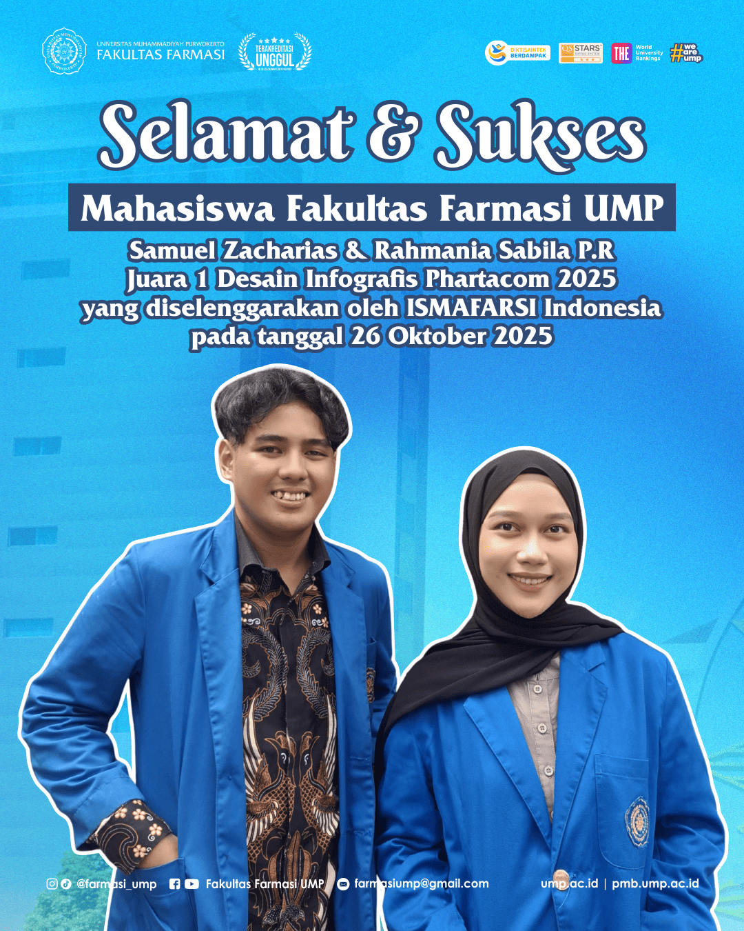 Mahasiswa Farmasi UMP Raih Juara 1 Lomba Desain Infografis